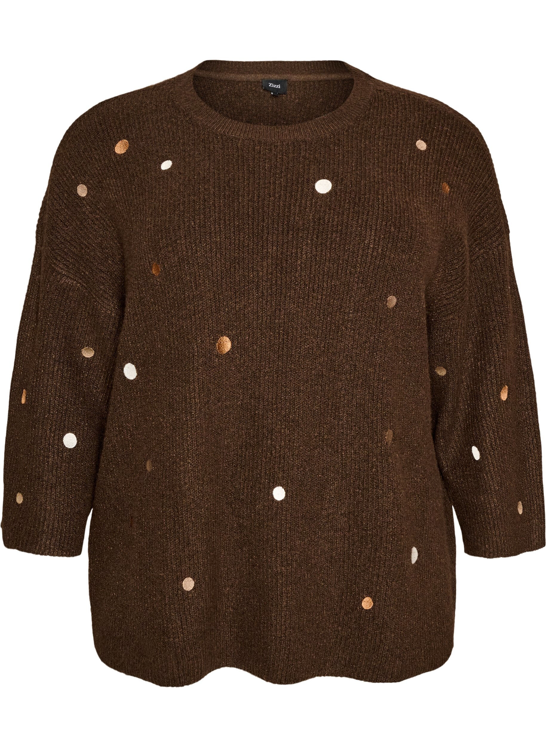Strickbluse mit kleinen Stickmotiven