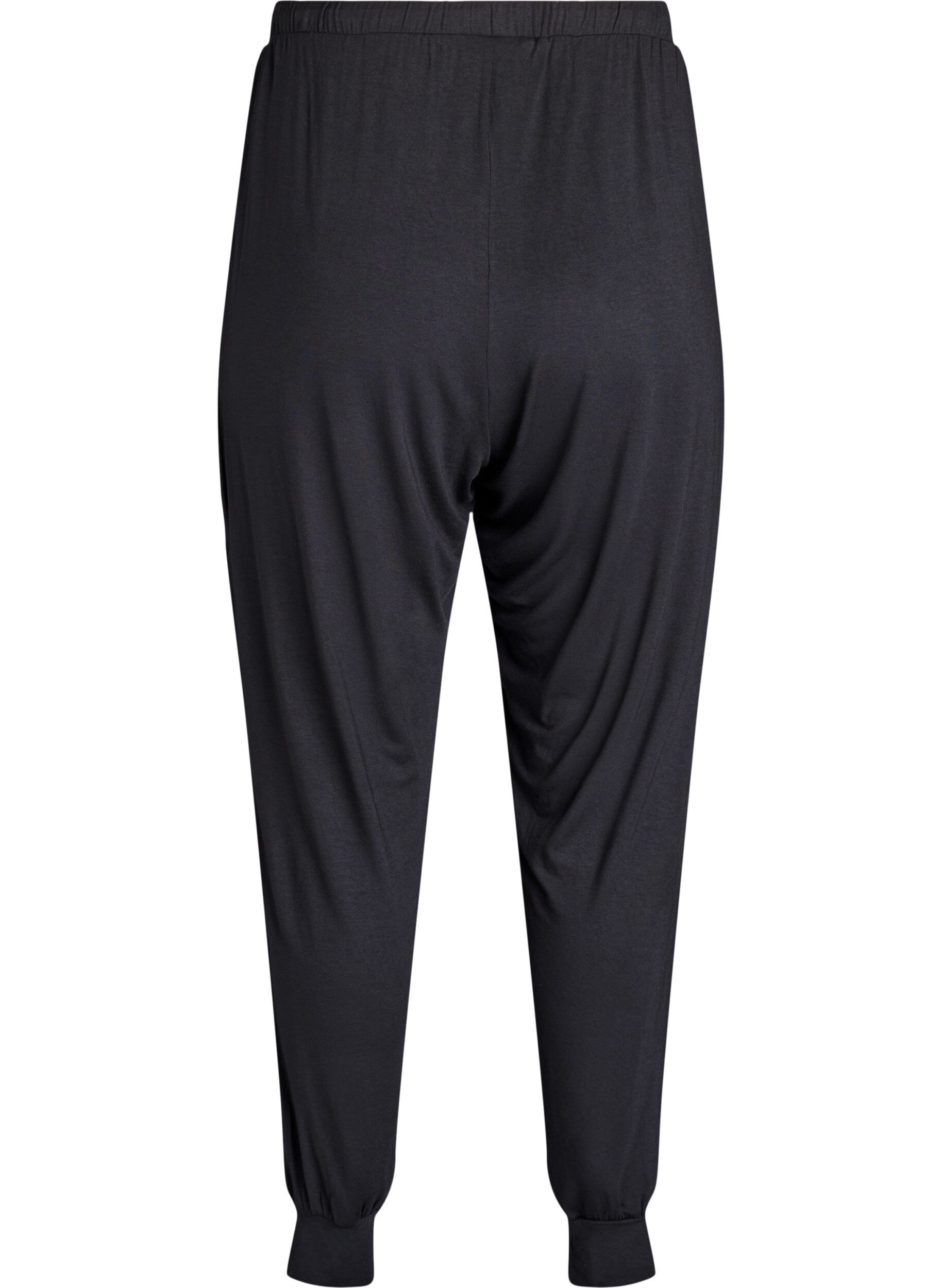 ZizziSchlafhose aus Modal mit hoher Taille, Schwarz, Packshot image number 1
