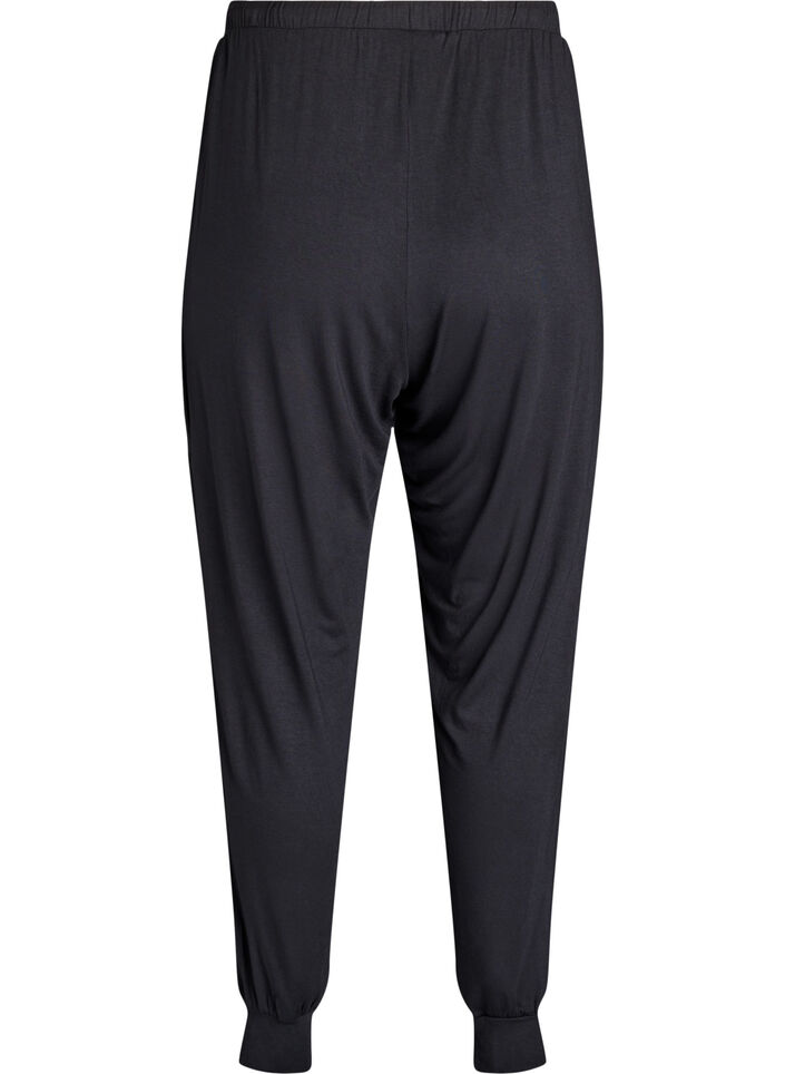 Schlafhose aus Modal mit hoher Taille, Schwarz, Packshot image number 1