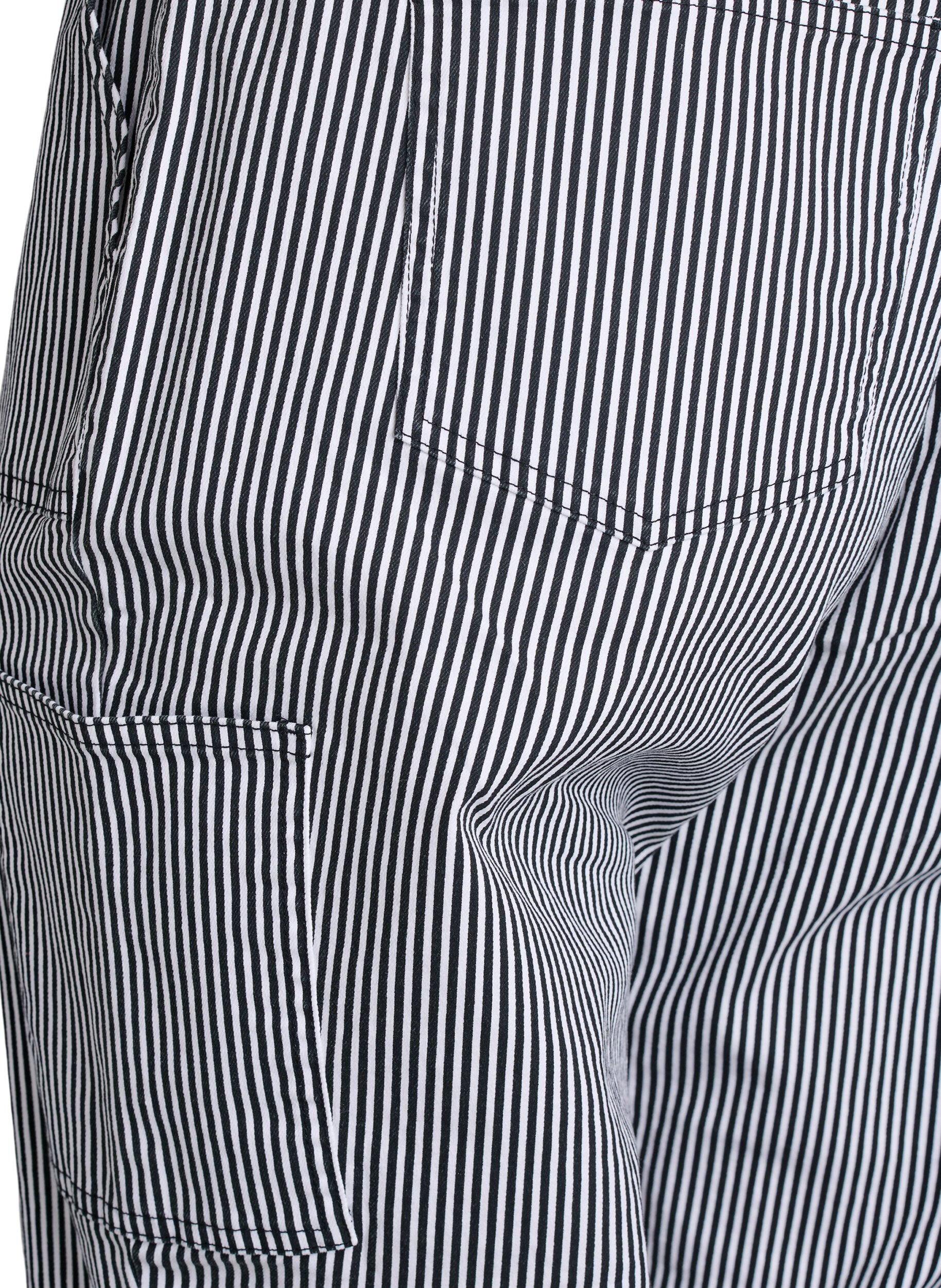 ZizziHoch taillierte Cargojeans mit Streifenmuster, Schwarz, Packshot image number 3