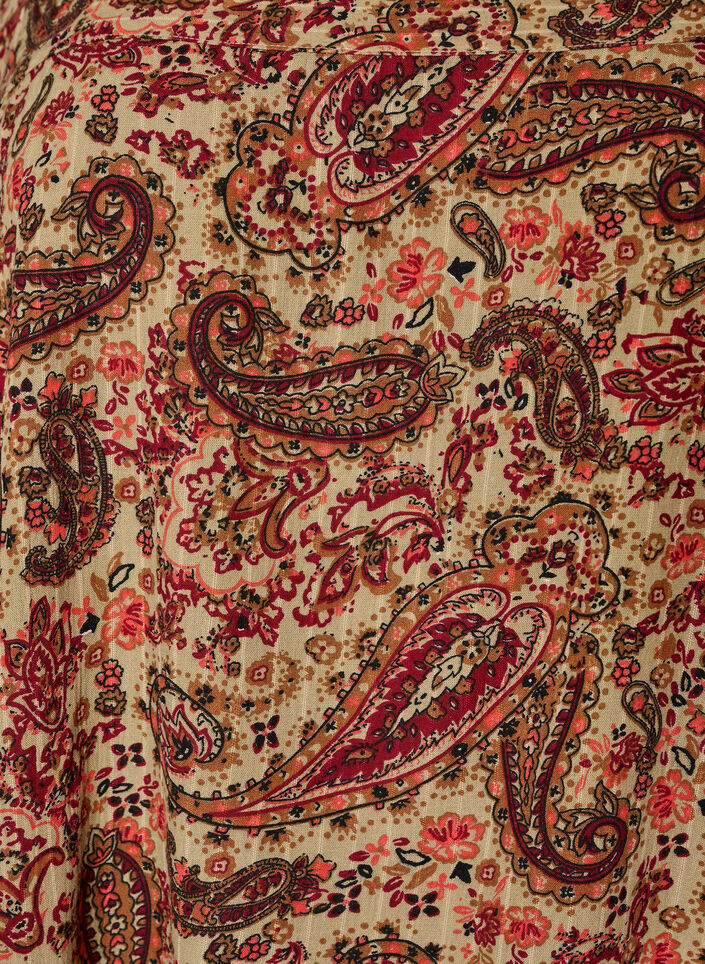 Viskose-Bluse mit Paisley-Print und eckigem Ausschnitt, Braun, Packshot image number 2