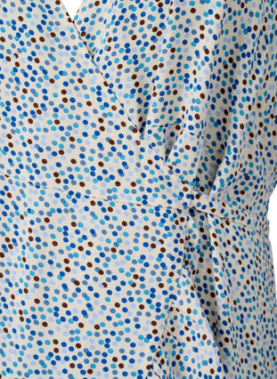 Gepunktetes Wickelkleid aus Viskose, Blue Dot AOP, Packshot image number 2