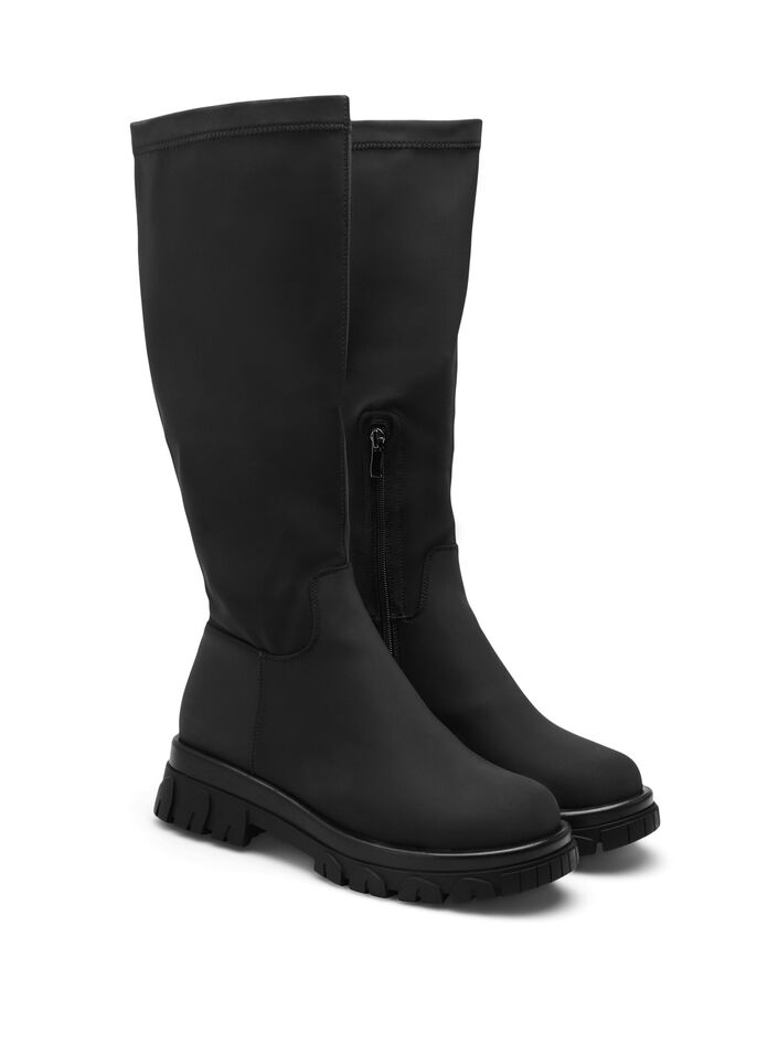 Extra-Weite - Hoher Stiefel mit Stretchanteil, Schwarz, Packshot image number 1