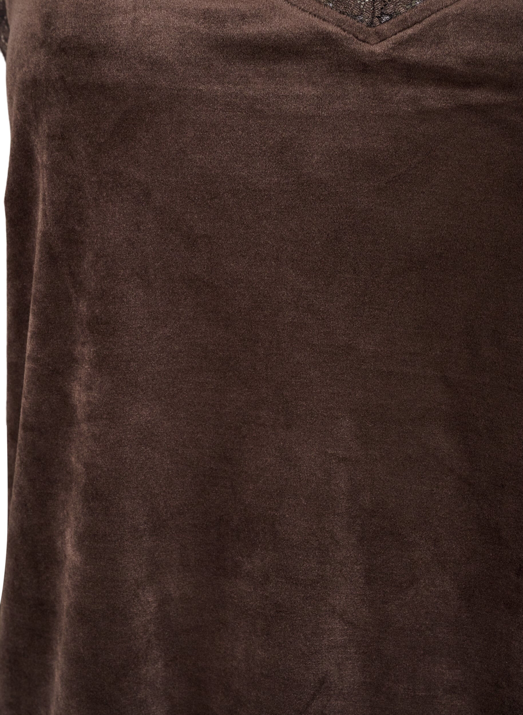 ZizziTop aus Velours mit Spitzen, Braun, Packshot image number 2