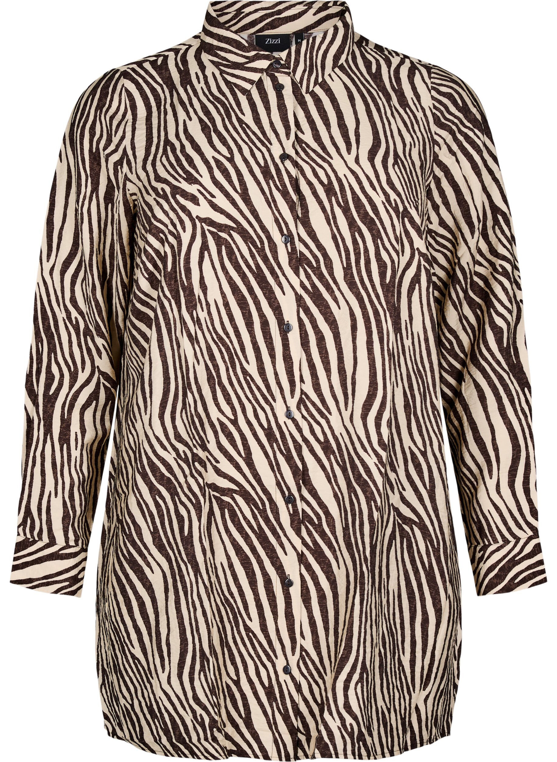 ZizziLange Bluse mit Zebraprint, Braun, Packshot image number 0