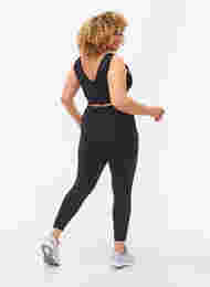 Unifarbene Fitness-Leggings, Black, Model