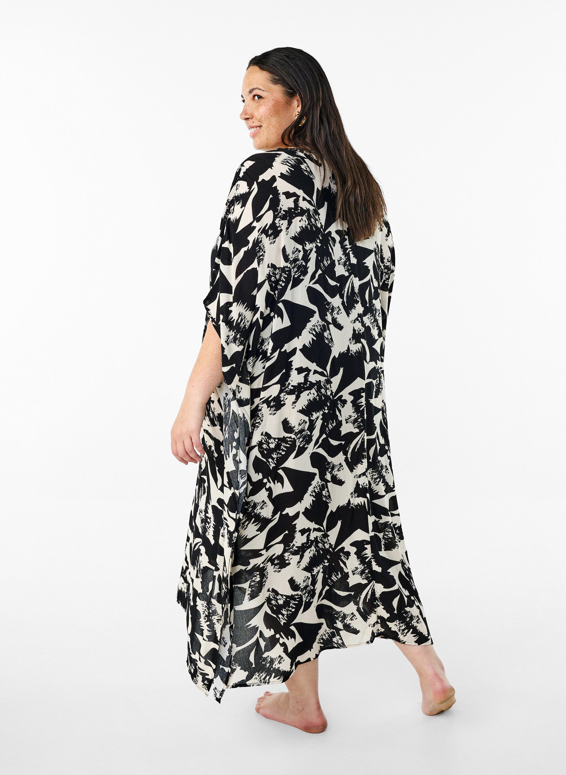 ZizziKaftan-Strandkleid mit Kn&ouml;pfen, Beige, Model image number 1