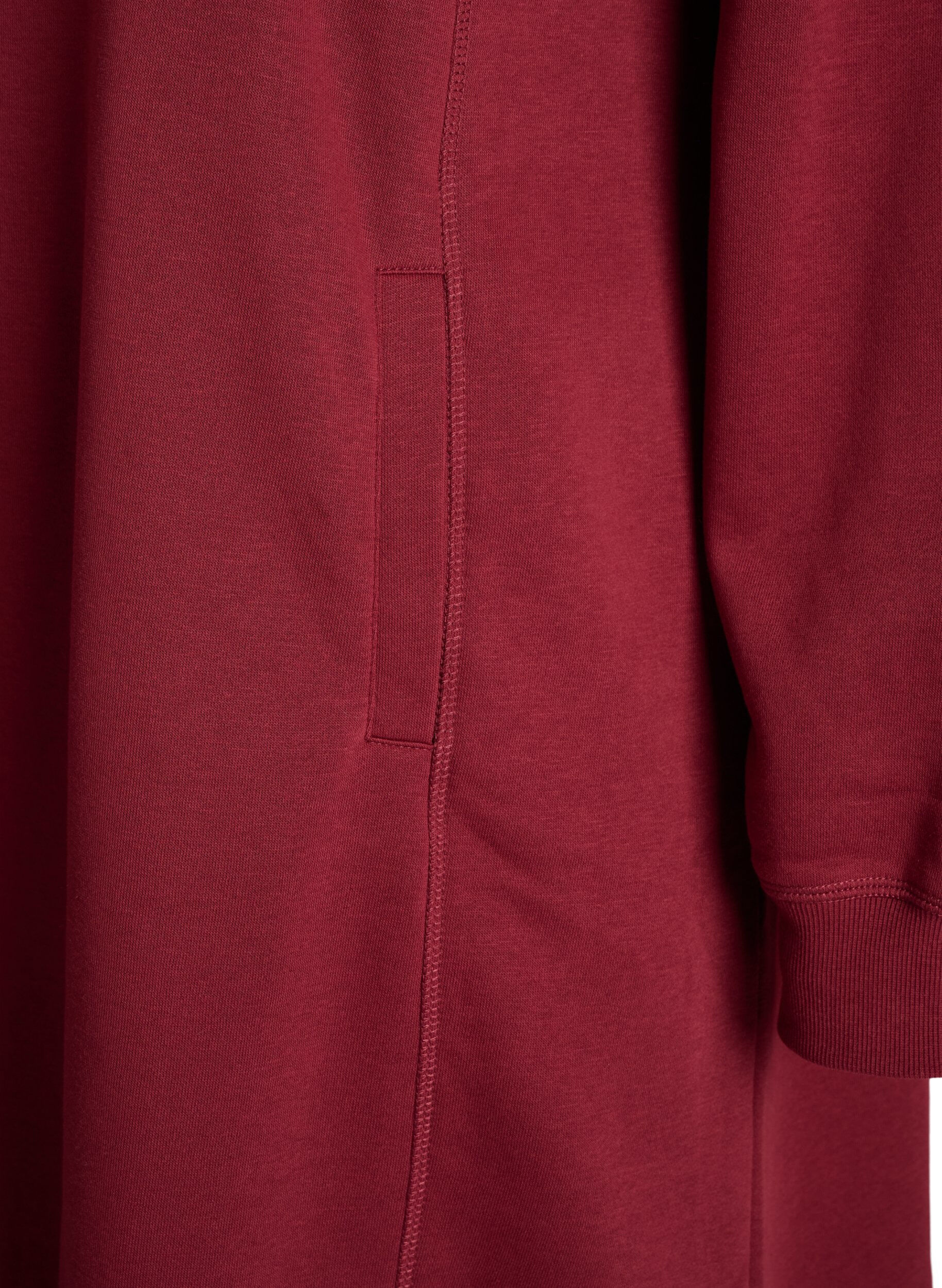 ZizziKurzes Sweatshirtkleid mit Stehkragen und Taschen, Rot, Packshot image number 2