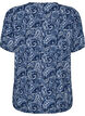 Gemusterte Bluse mit kurzen &Auml;rmeln, Blau, Packshot image number 1