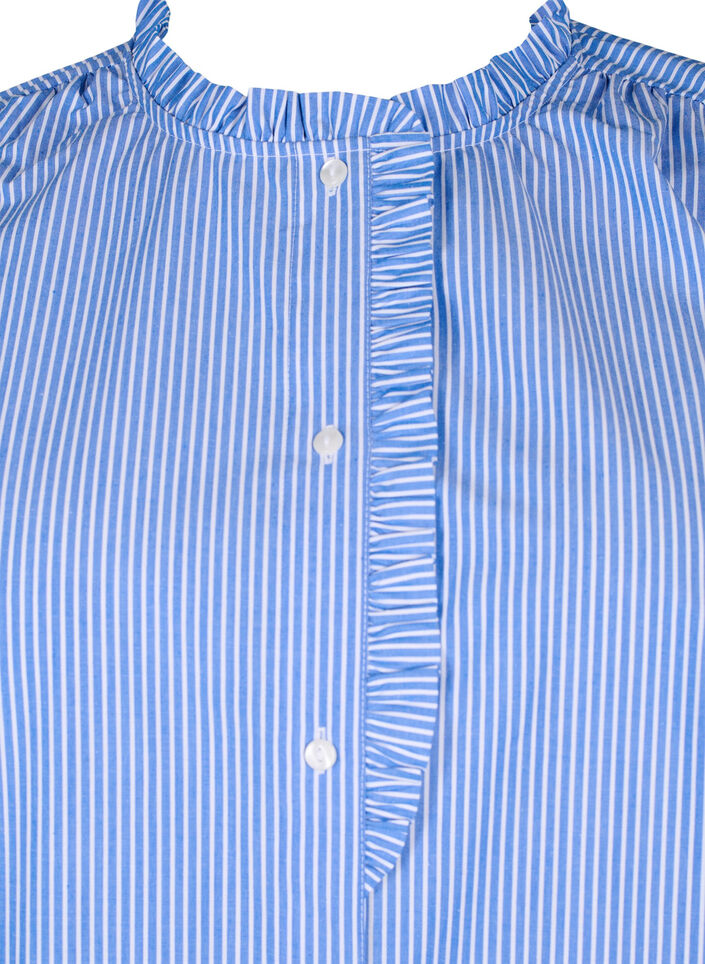Gestreifte Tunika mit R&uuml;schendetails, Princess Blue W. St., Packshot image number 2