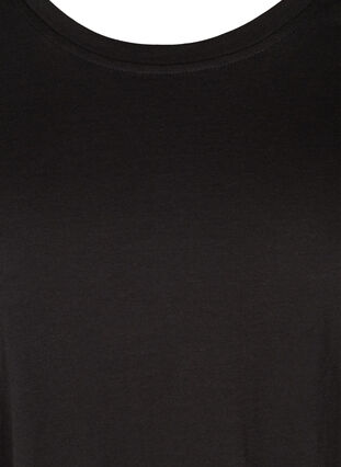 Kurzarm T-Shirt mit Kordelzug im Saum, Black, Packshot image number 2