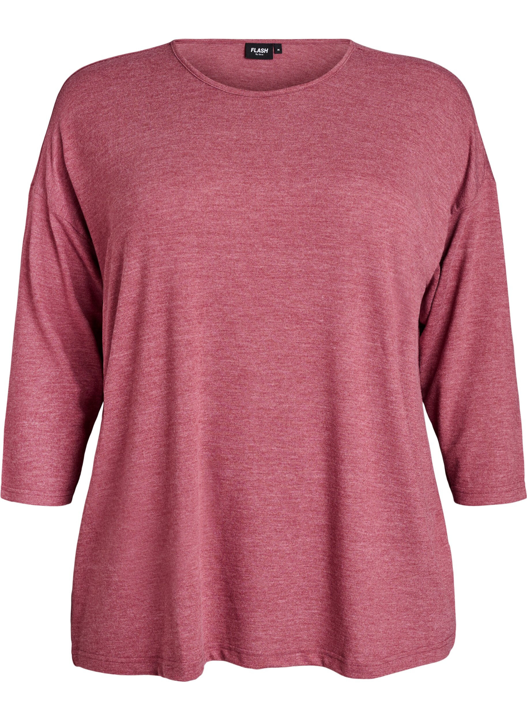 ZizziBluse aus Jersey mit 3/4-&Auml;rmeln, Rot, Packshot image number 0