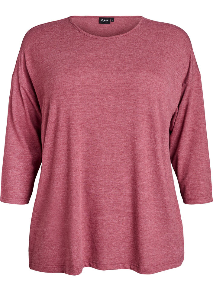 Bluse aus Jersey mit 3/4-&Auml;rmeln, Rot, Packshot image number 0