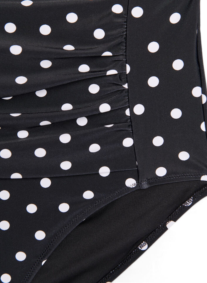 Bikini-Slip mit Print und hoher Taille, Schwarz, Packshot image number 2