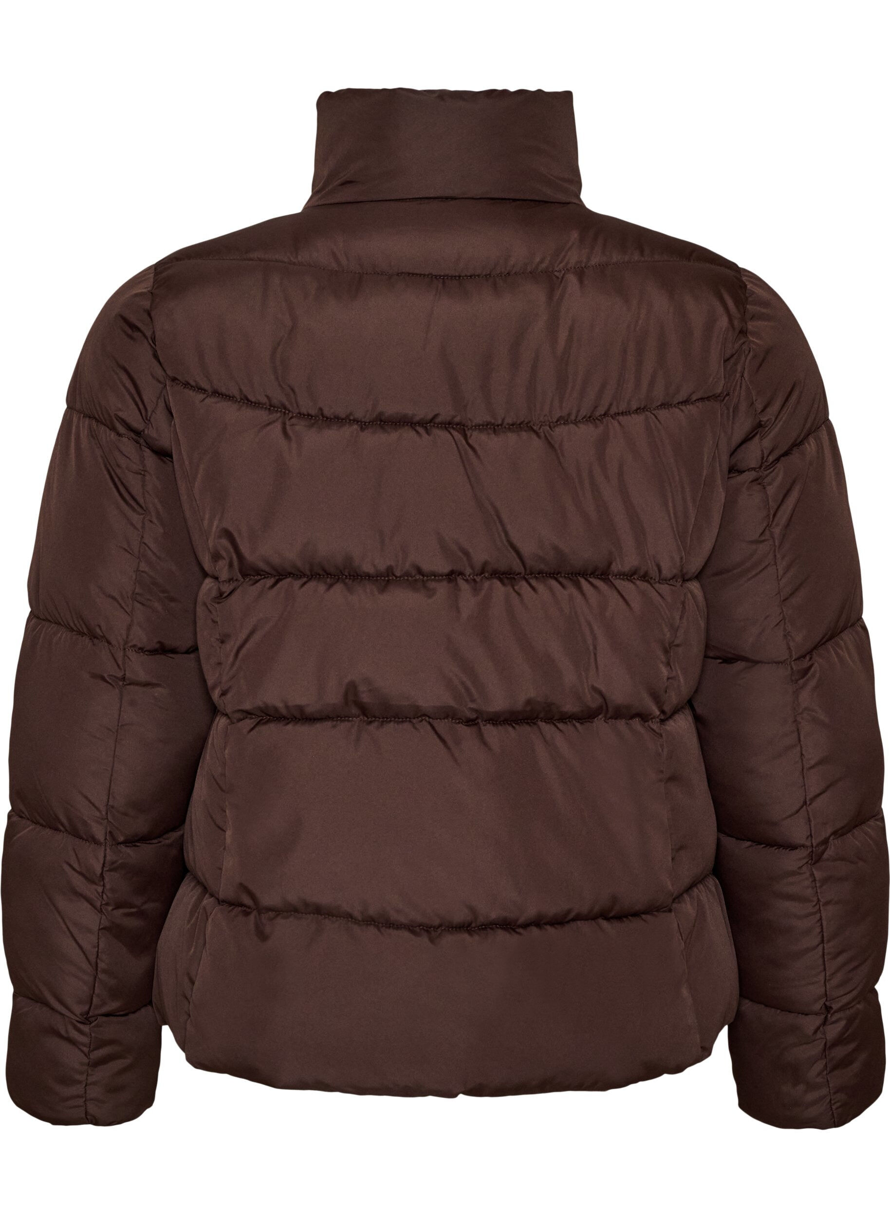 ZizziKurze Pufferjacke mit hohem Kragen, Braun, Packshot image number 1