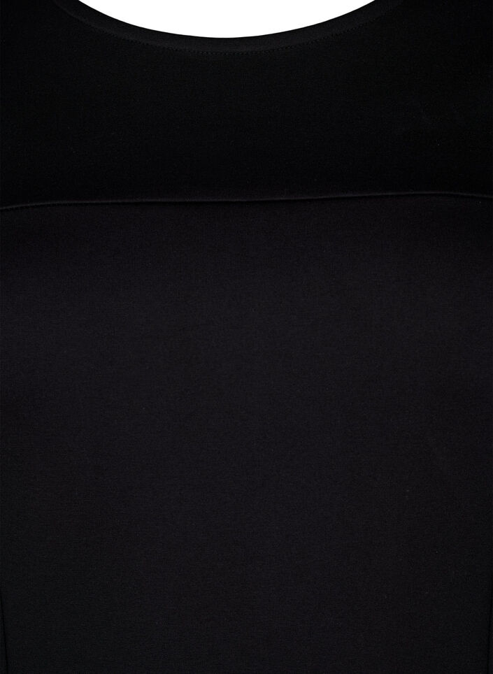 A-förmiges Kleid mit 3/4-Ärmeln, Schwarz, Packshot