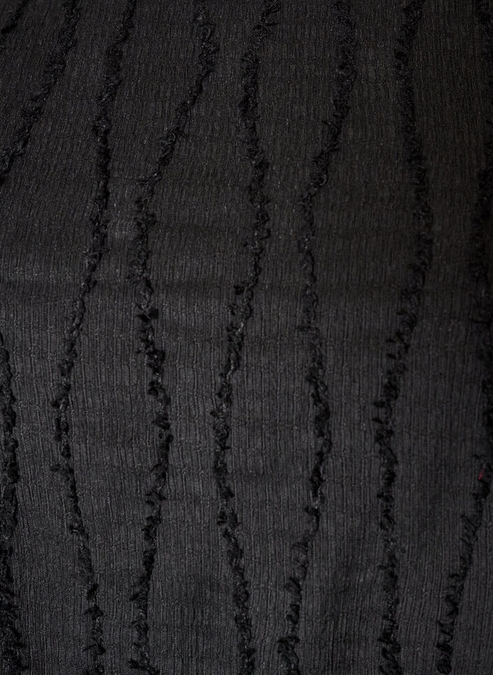 Kurzes Jerseykleid mit welligem Strukturmuster, Schwarz, Packshot image number 2