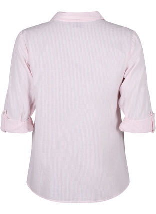 Hemdbluse mit Knopfverschluss aus Baumwoll-Leinen-Gemisch, Rosebloom White, Packshot image number 1