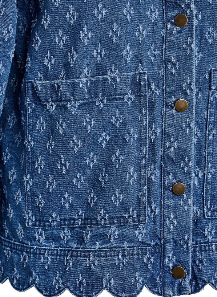 Jeansjacke mit Destroyed-Muster, Blau, Packshot image number 3