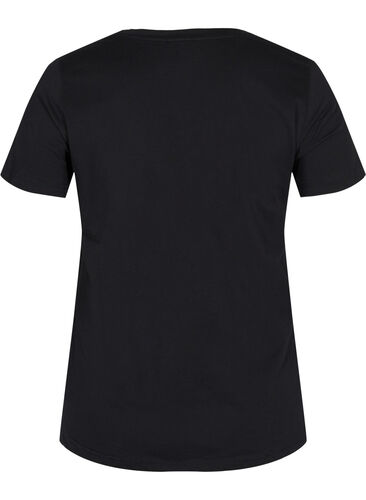 Bedrucktes Baumwoll-T-Shirt, Black w. Gold Foil , Packshot image number 1