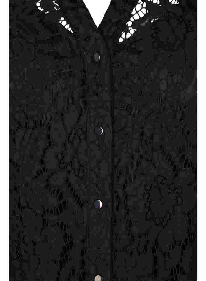 Spitzenkleid mit langen Ärmeln, Black, Packshot image number 2
