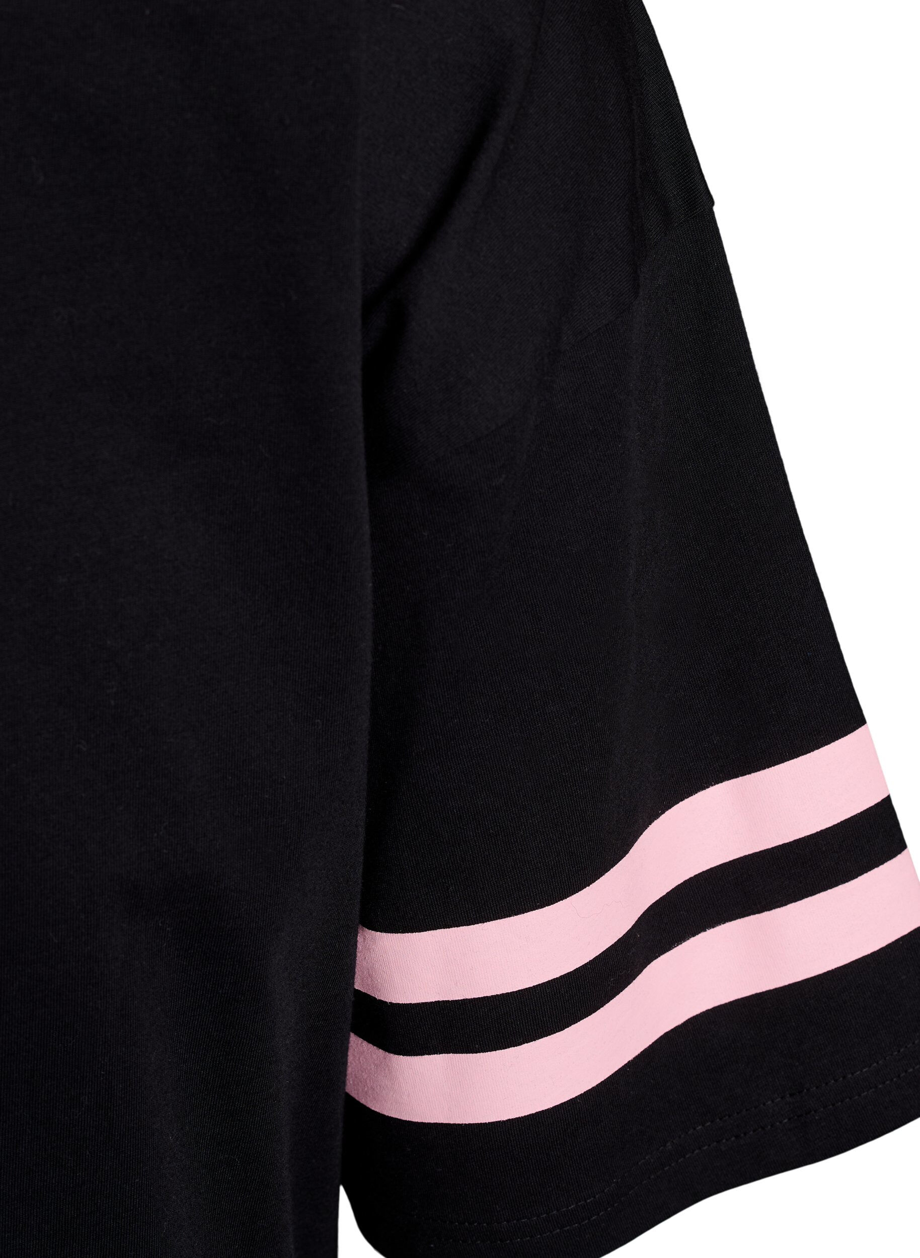 ZizziSportliches Oversize-College-T-Shirt, Schwarz, Packshot image number 3