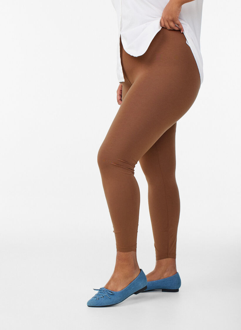 Basic Leggings aus Viskose, Braun, Model image number 0