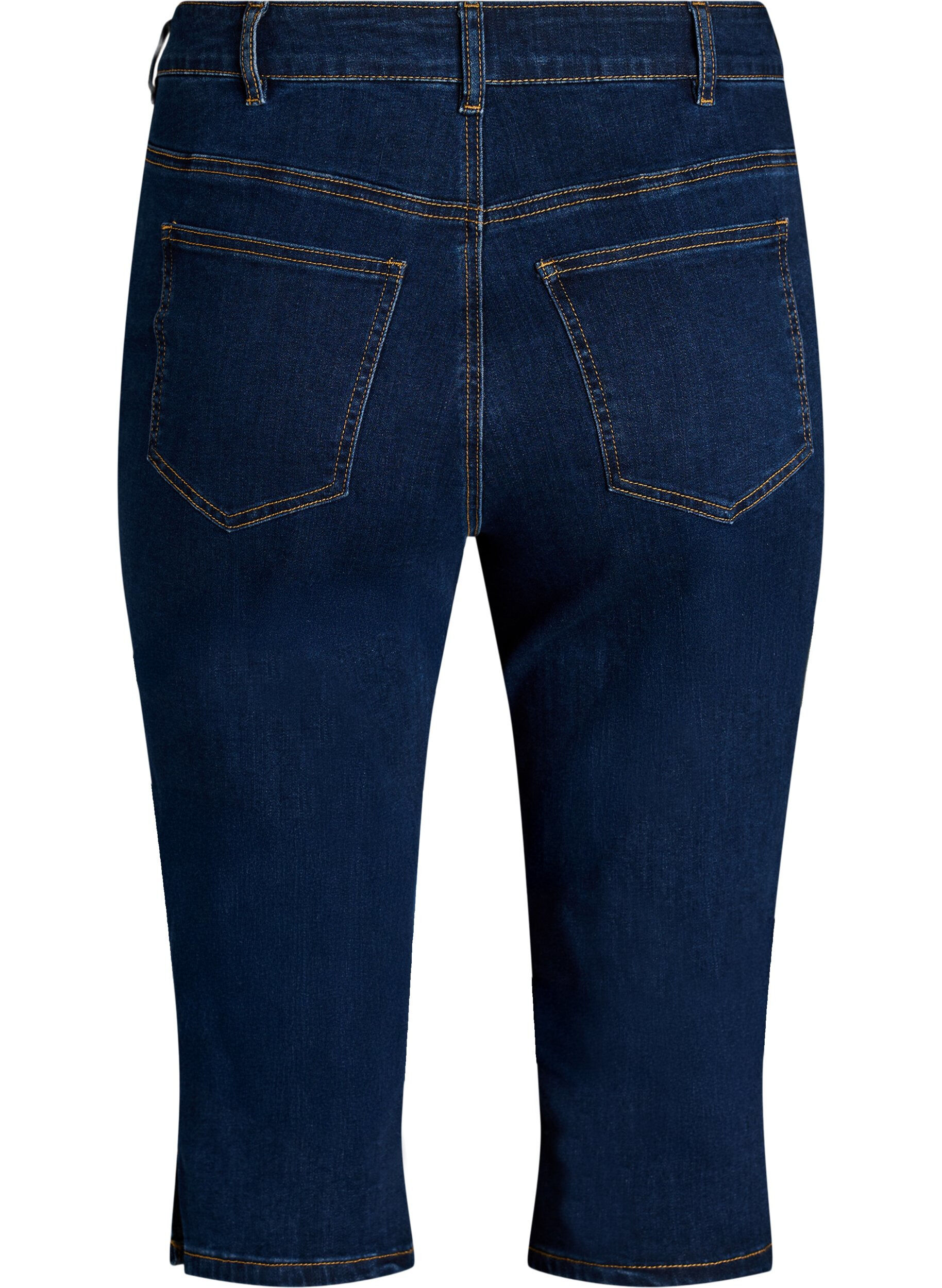ZizziHoch taillierte Slim Fit Caprihose aus Stretch-Denim, Blau, Packshot image number 1