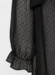 Midikleid aus einem leichten, transparenten Stoff mit Punkten und R&uuml;schen, Schwarz, Packshot image number 2