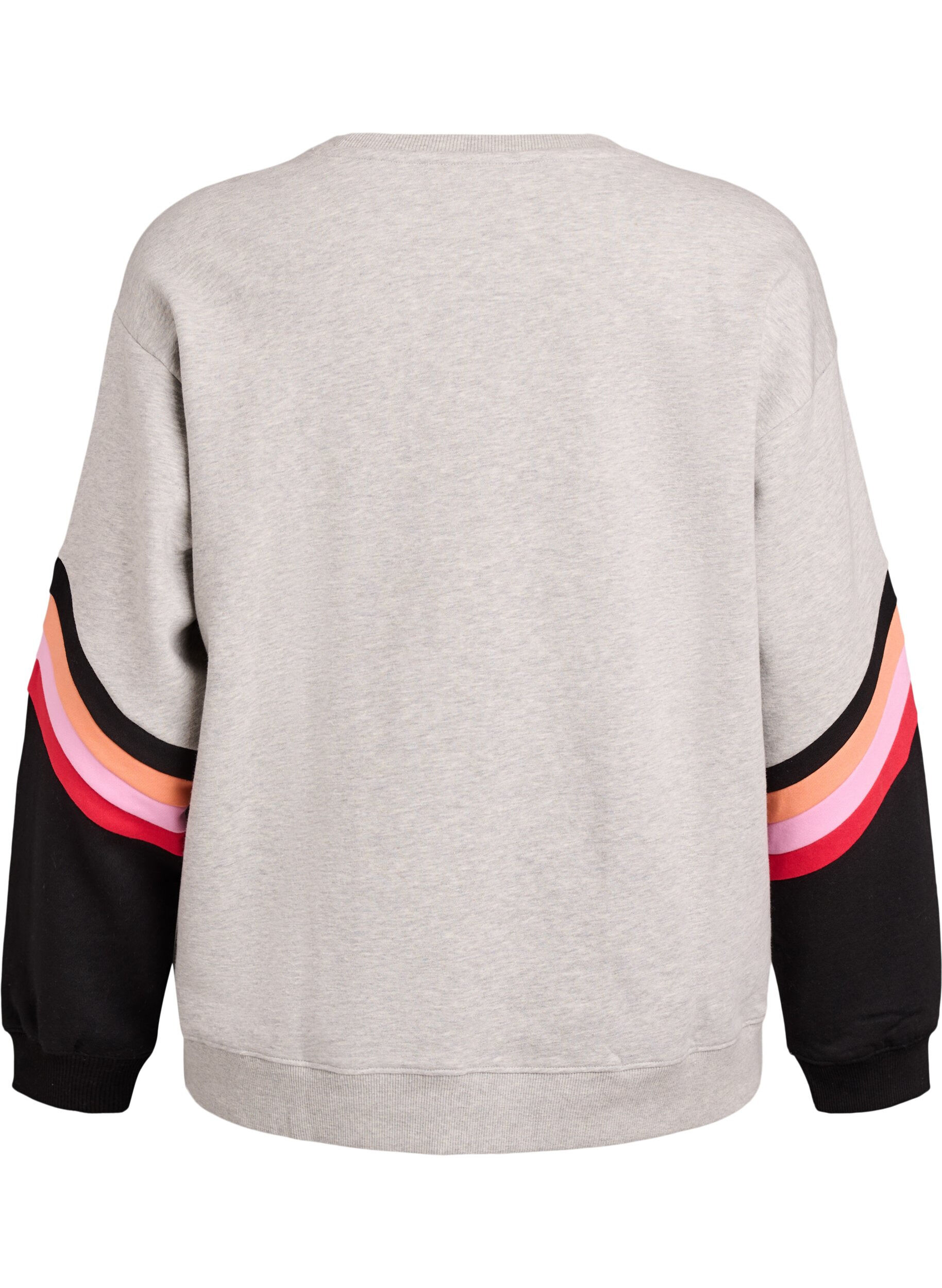 ZizziLockeres Sweatshirt mit Kontrastdetails an den &Auml;rmeln, Grau, Packshot image number 1