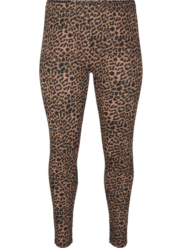 Viskose Leggings mit Leopardendruck, Schwarz, Packshot image number 0