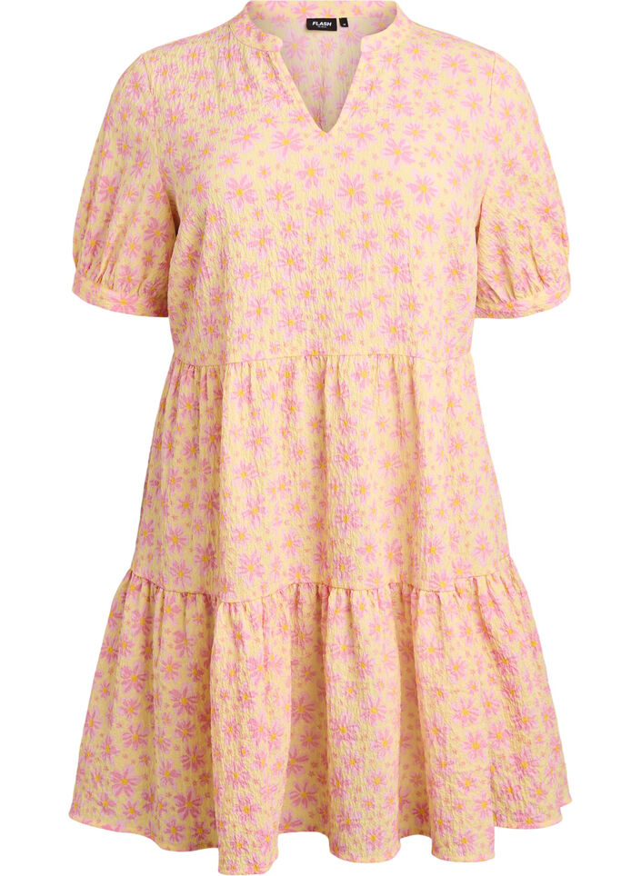 Kurzes A-Linien-Kleid, Gelb, Packshot image number 0