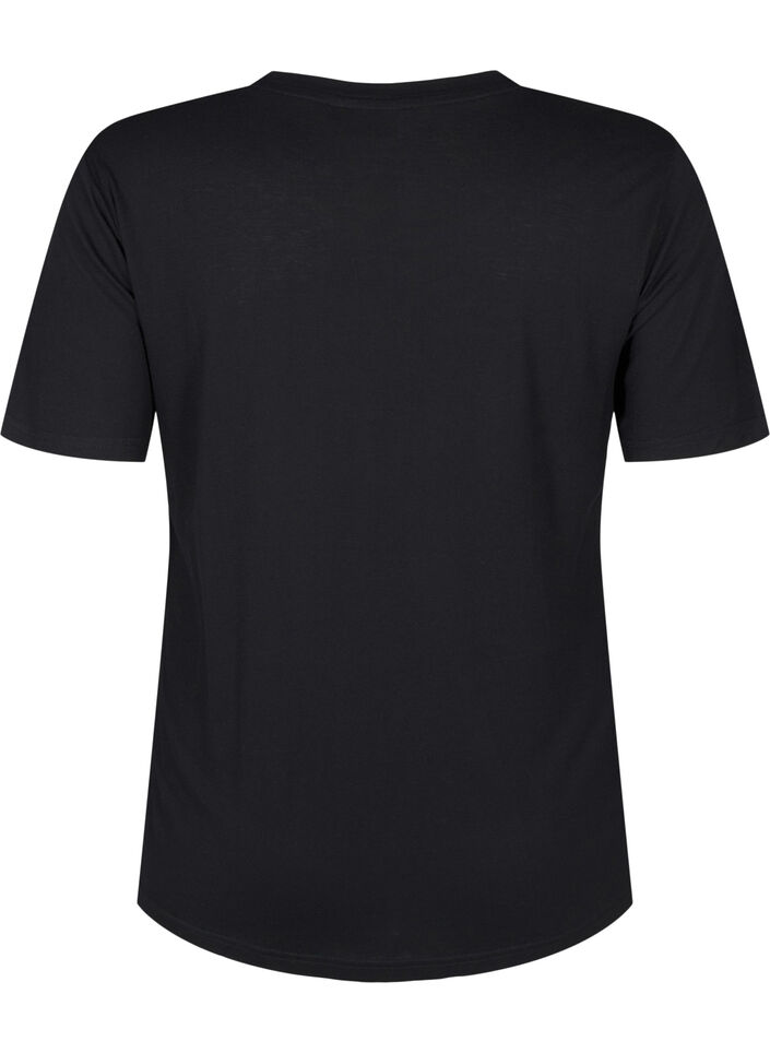 T-Shirt aus Wolle und Viskose, Black, Packshot image number 1