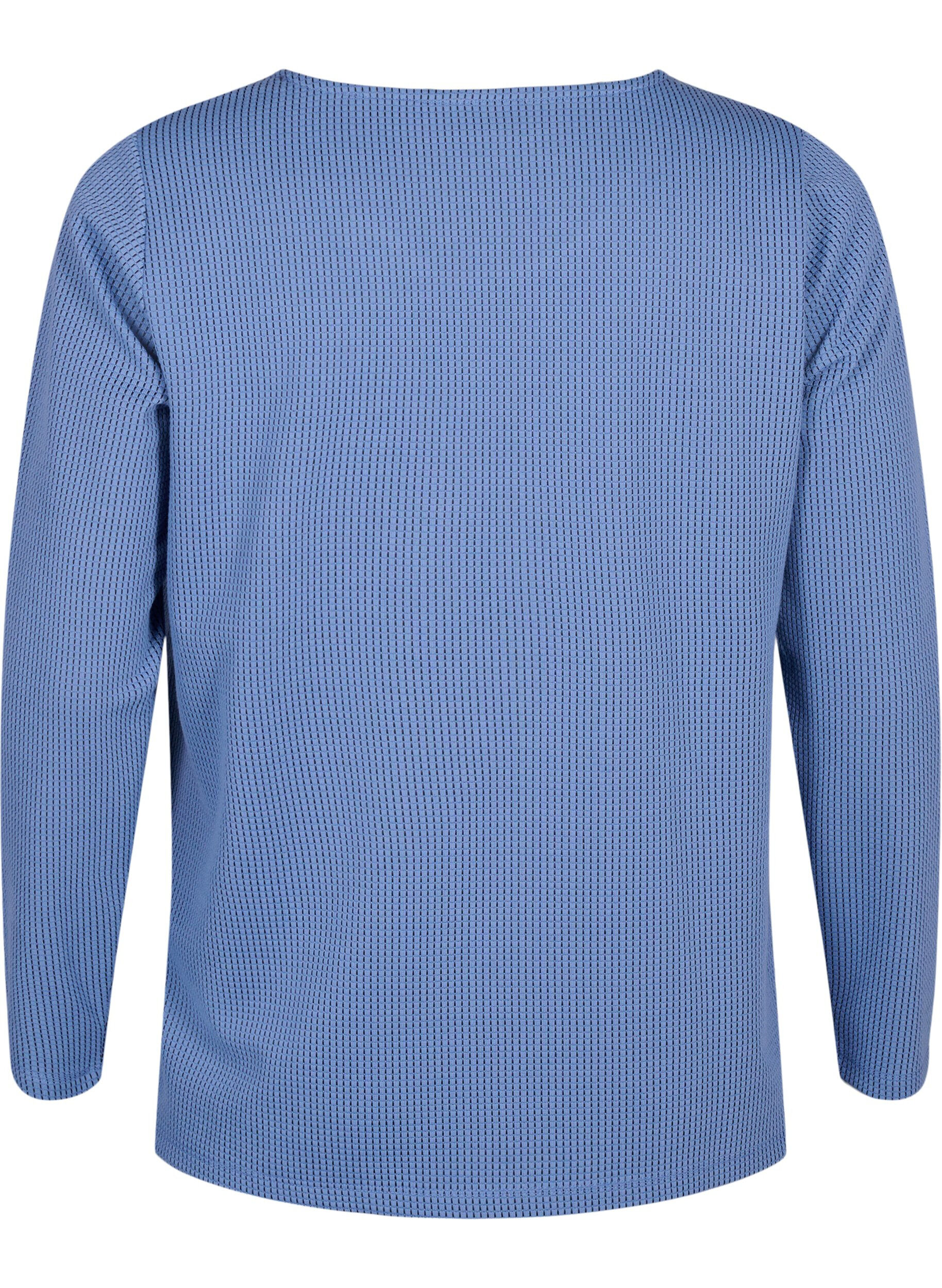 ZizziStrukturierte Bluse in A-Linie, Quiet Harbor, Packshot image number 1