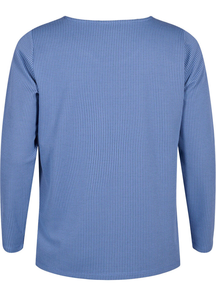 Strukturierte Bluse in A-Linie, Quiet Harbor, Packshot image number 1