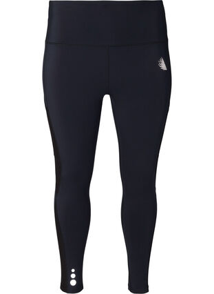 Cropped Trainingstights mit hoher Taille, Black, Packshot image number 3