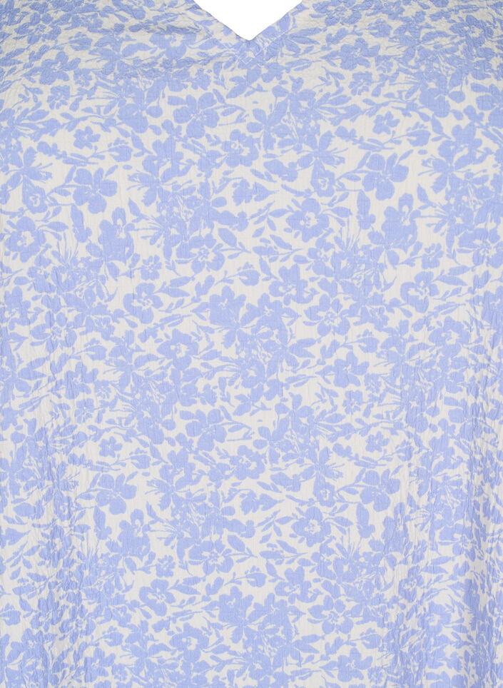 Kleid mit kurzen &Auml;rmeln und V-Ausschnitt, Blau, Packshot image number 2