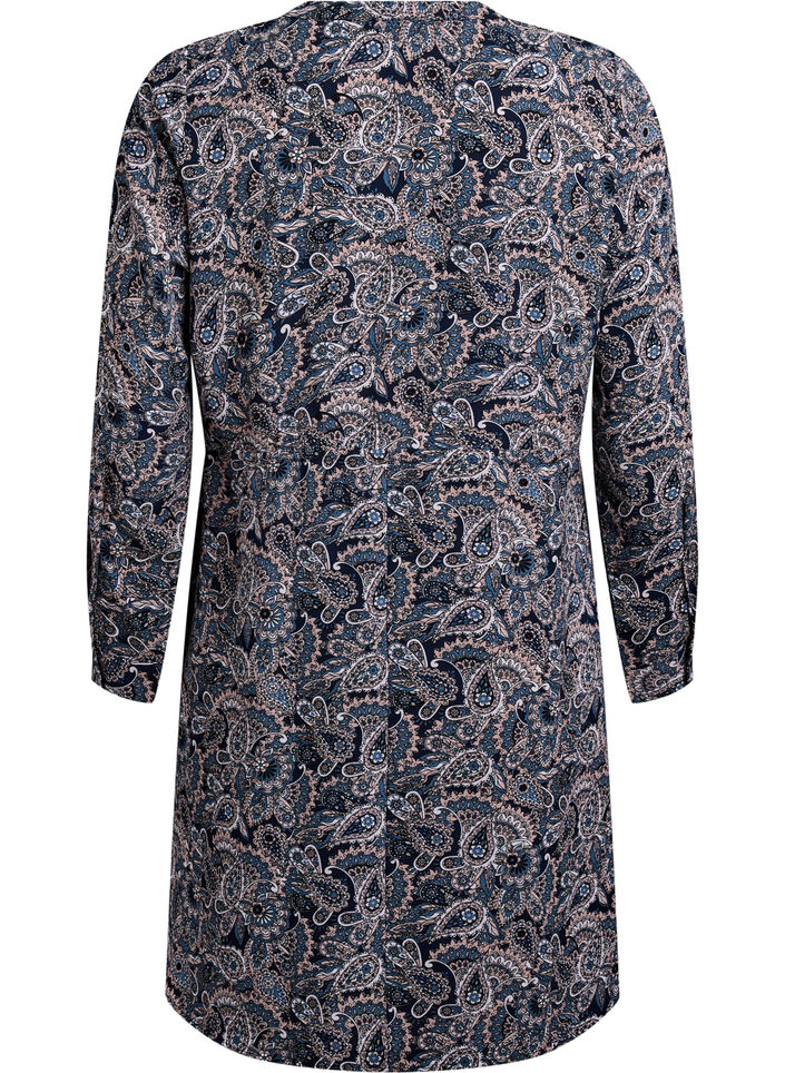 Knielanges Kleid mit Bindegürtel, Beige, Packshot image number 1