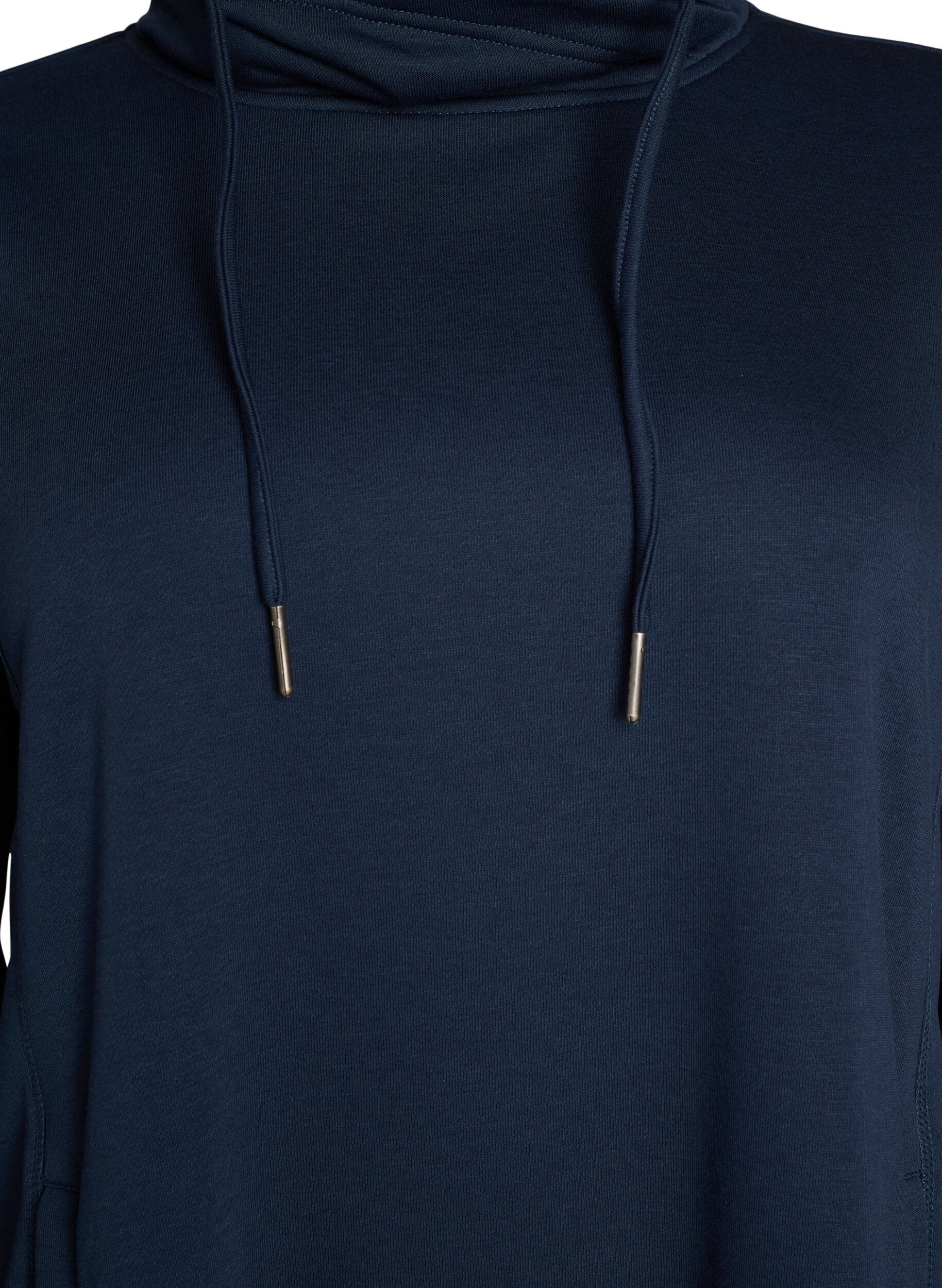 ZizziKurzes Sweatshirtkleid mit Stehkragen und Taschen, Blau, Packshot image number 2