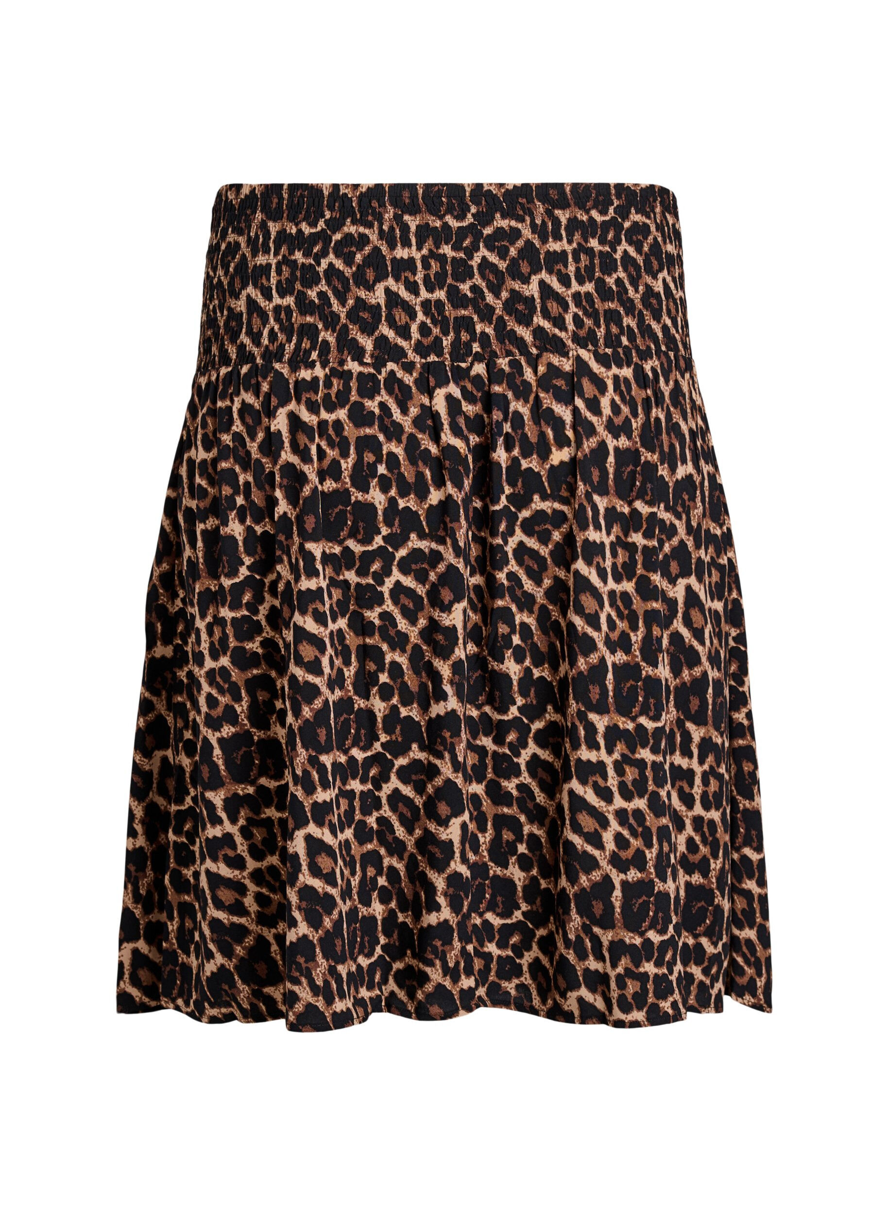 ZizziFLASH &ndash; Kurzer Rock mit Smokbund, Braun, Packshot image number 1