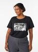 T-Shirt mit Print, Schwarz, Model image number 0