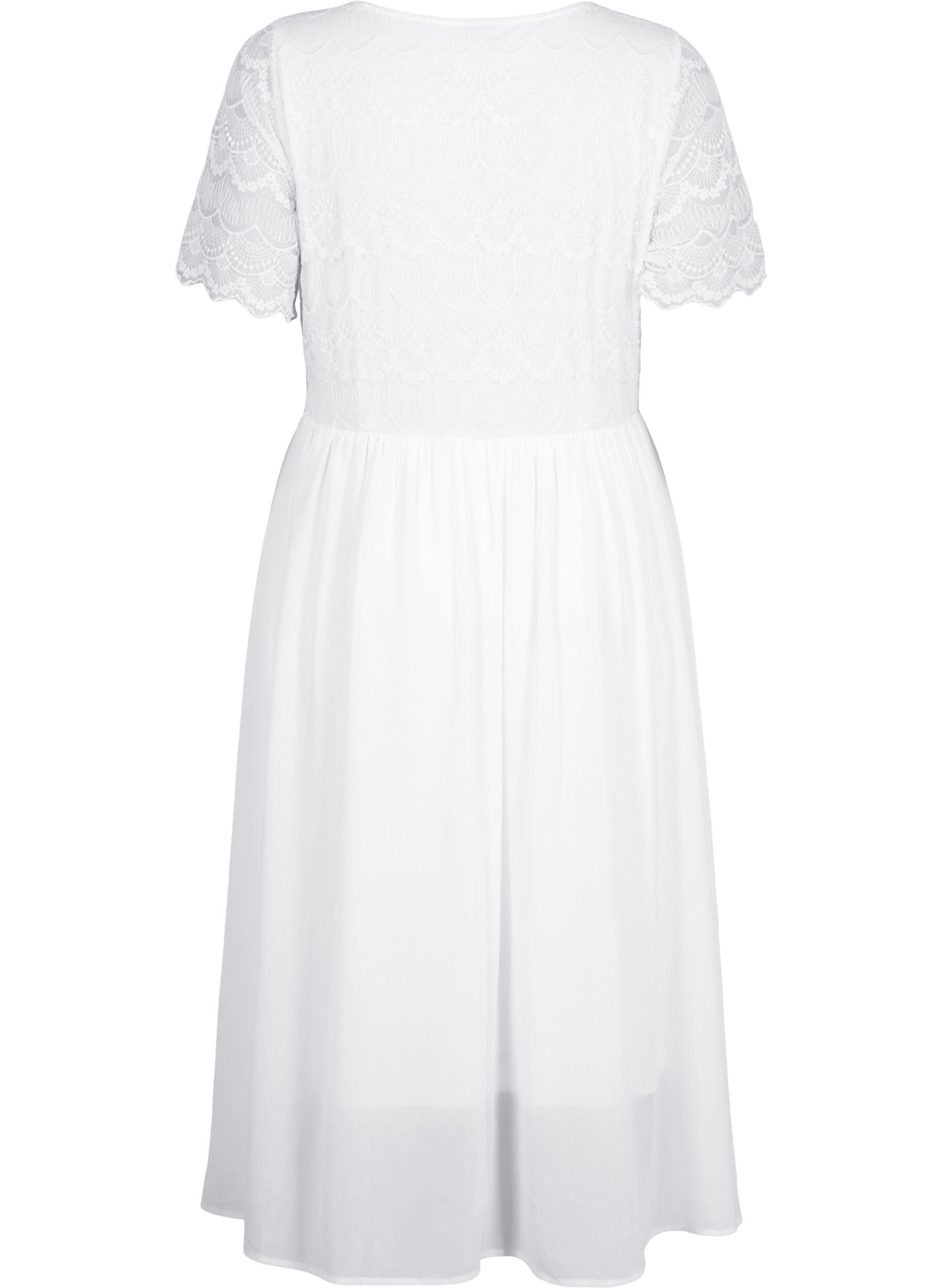ZizziPartykleid mit Spitze und Empire-Taille, Bright White, Packshot image number 1