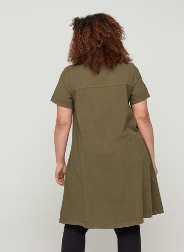 Kurzarm Kleid aus Baumwolle, Ivy Green, Model image number 1