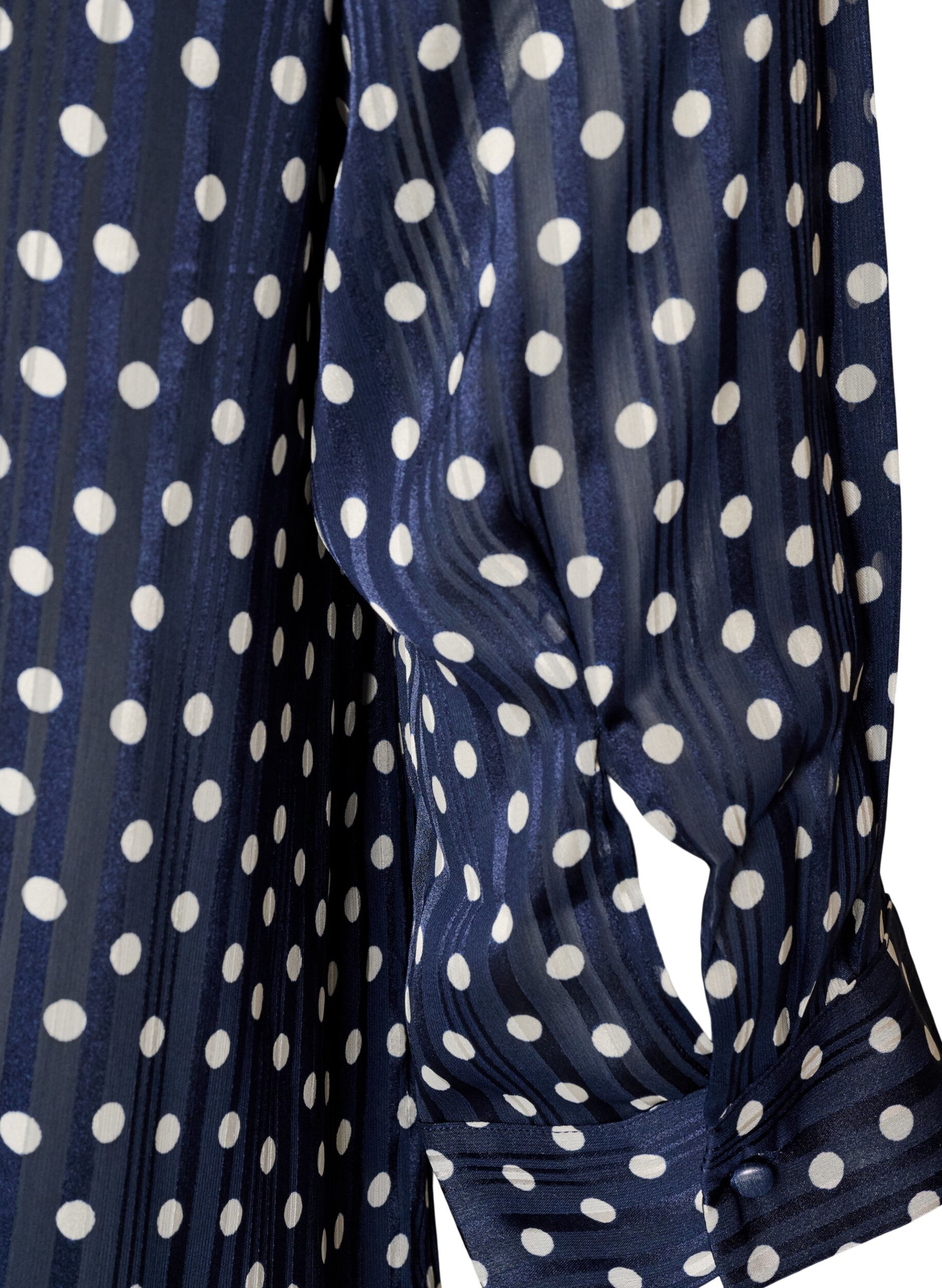 ZizziGemusterte Bluse mit Stehkragen und 3/4-&Auml;rmeln, Blau, Packshot image number 3
