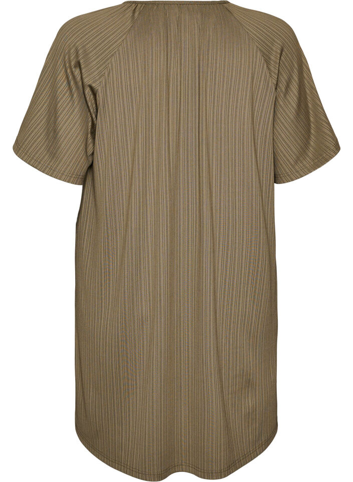 Tunika aus Jersey mit strukturierten Streifen, Braun, Packshot image number 1