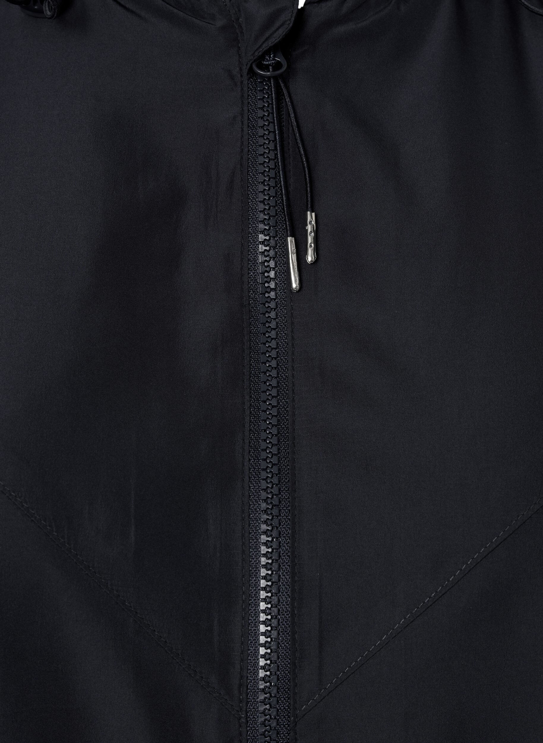 ZizziKurze Jacke mit Kapuze und verstellbarer Saum, Black, Packshot image number 2