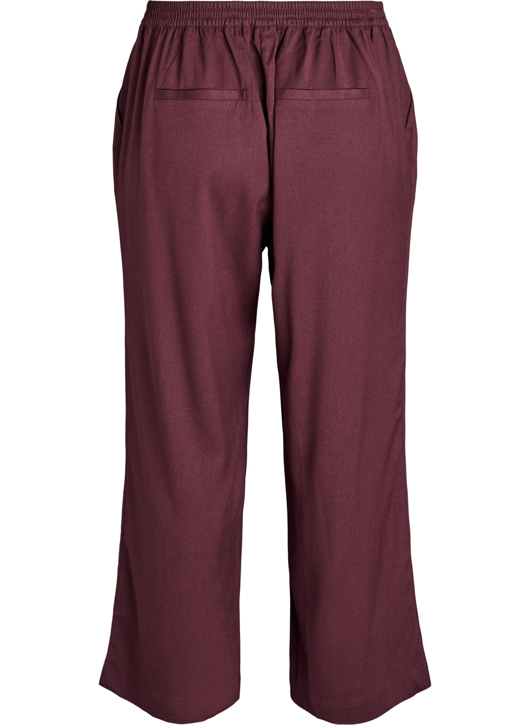 ZizziWeite Hose mit hoher Taille, Dunkles Bordeaux, Packshot image number 1