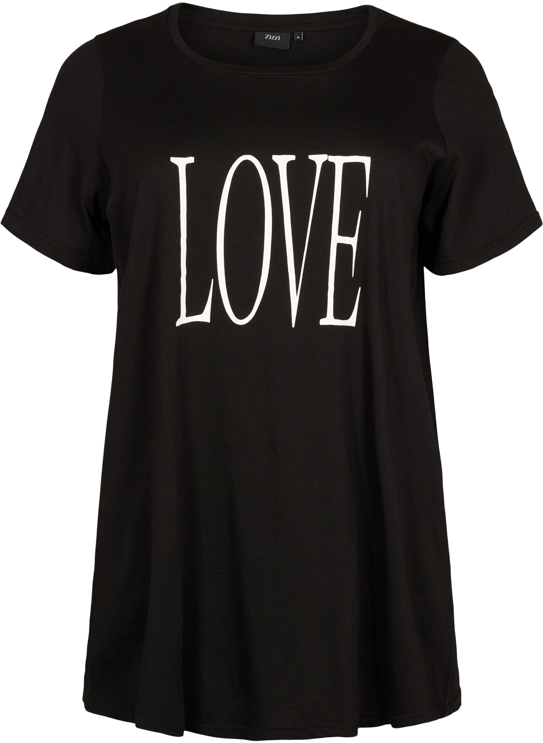 ZizziOversize T-Shirt mit Druck, Black W. Love, Packshot image number 0