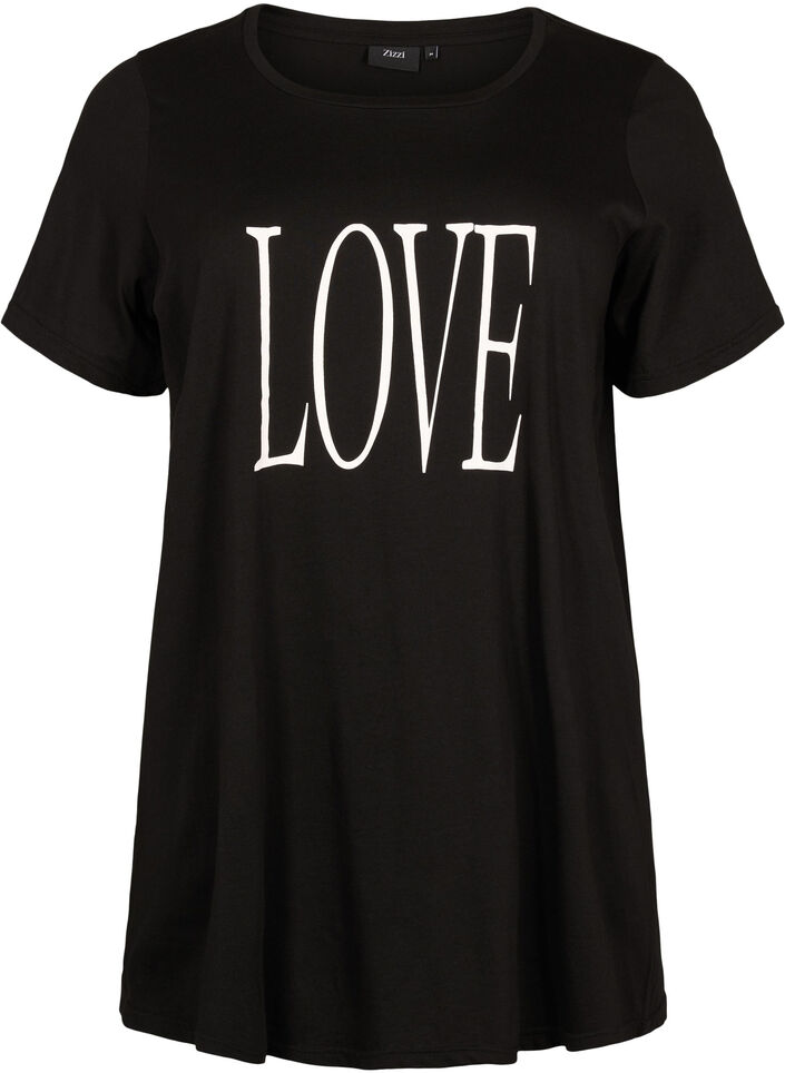 Oversize T-Shirt mit Druck, Black W. Love, Packshot image number 0