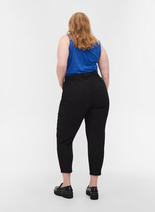 Cropped Mille Jeans mit Mom-Fit, Black, Model image number 1